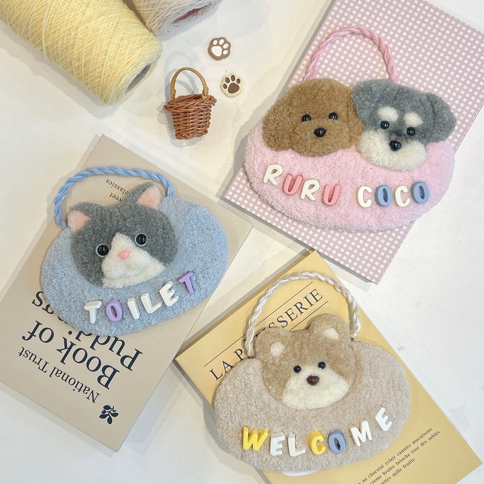 タフティングうちの子壁掛けネームプレート カスタムメイド