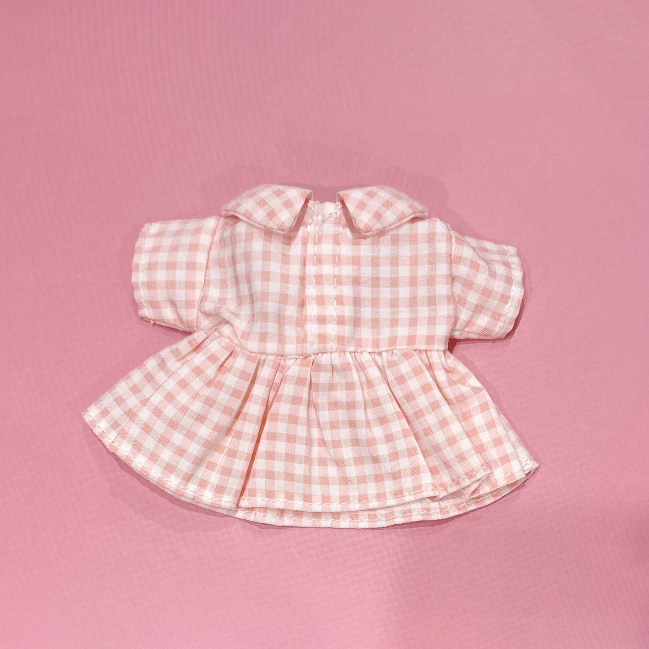 チェックワンピース ぬいぐるみさん用