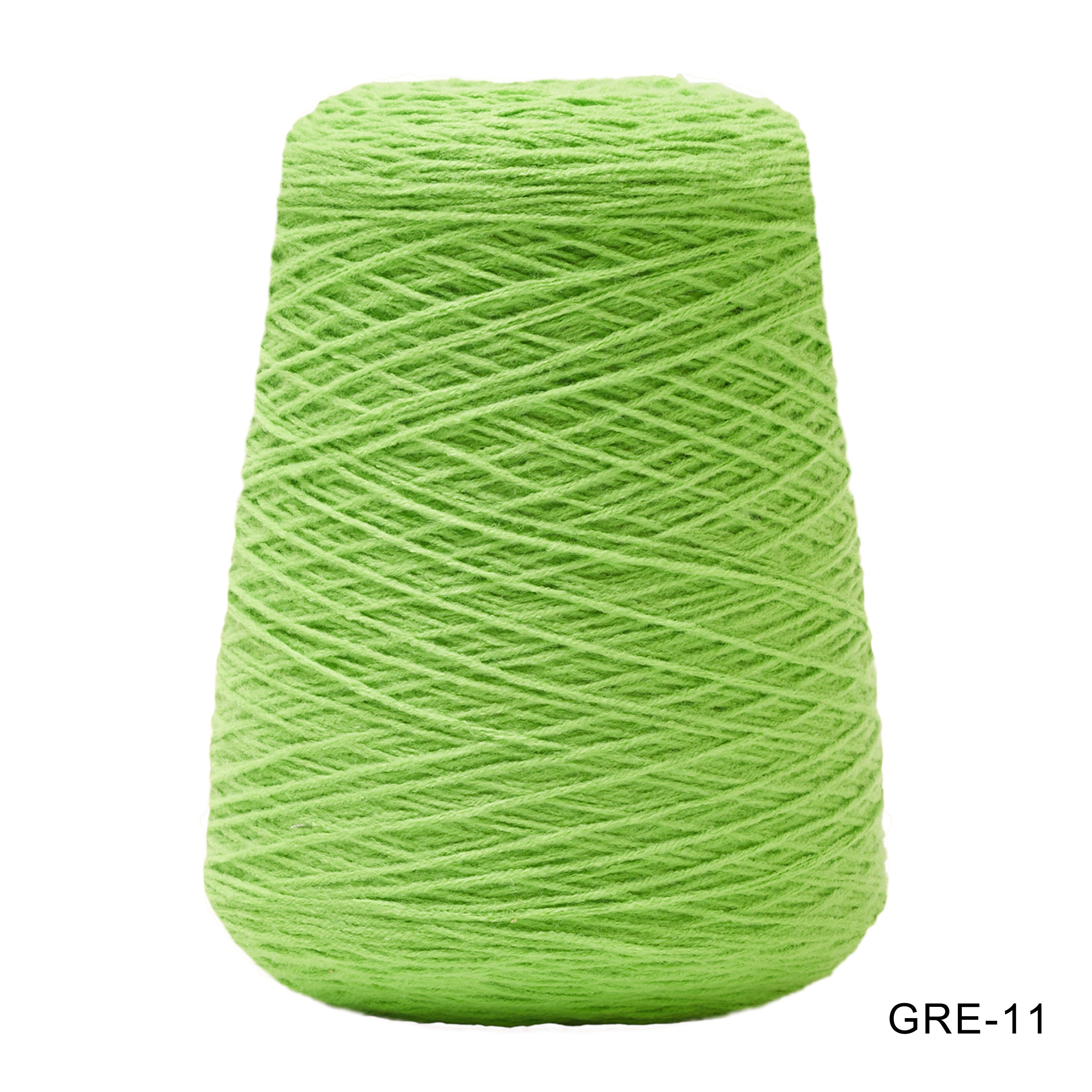 Tufting yarn, cone-wound yarn, green