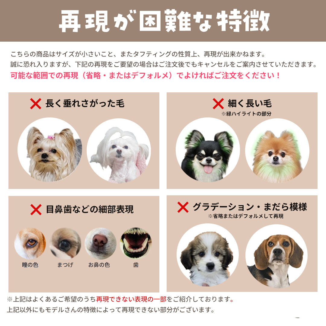 タフティングうちの子キーホルダーカスタムメイド トイプー&ビション以外のわんこ