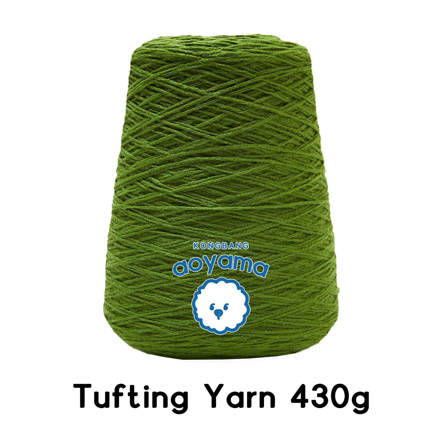 Tufting yarn, cone-wound yarn, green