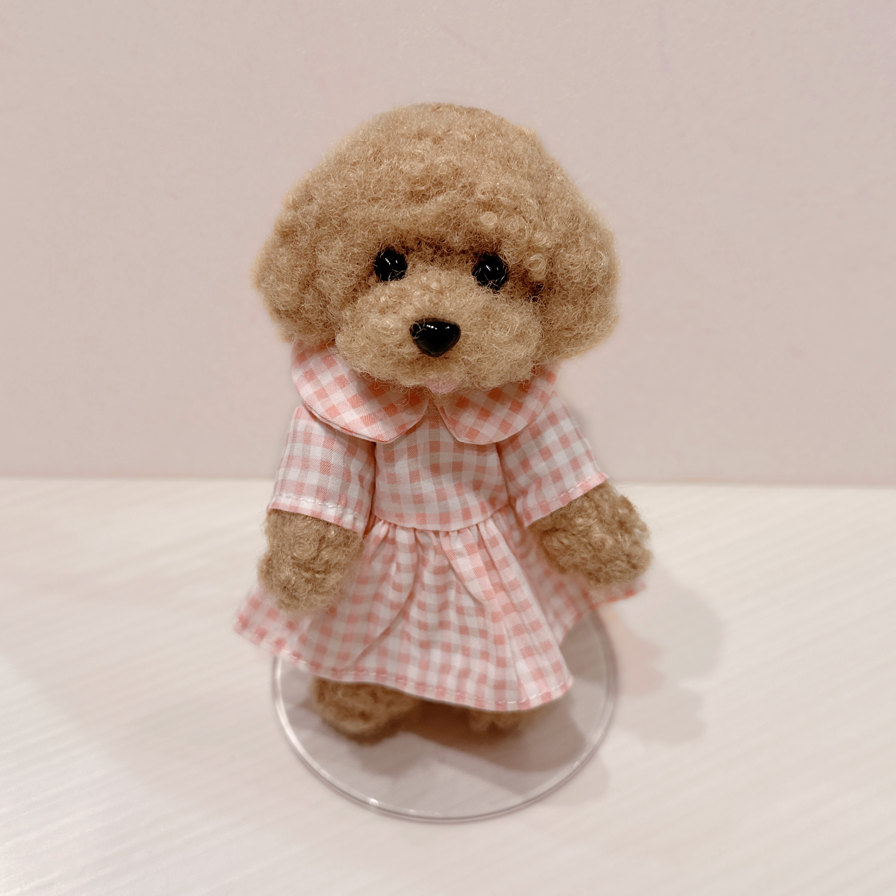 チェックワンピース ぬいぐるみさん用