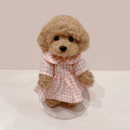 チェックワンピース ぬいぐるみさん用