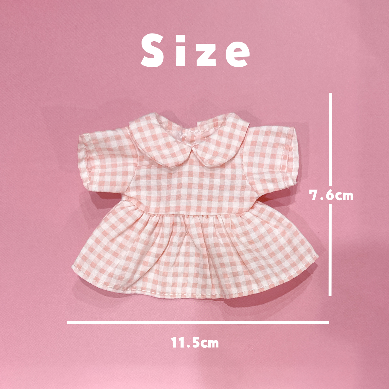 チェックワンピース ぬいぐるみさん用