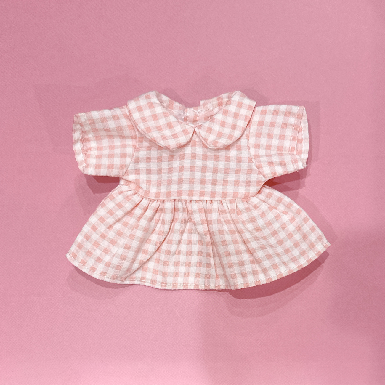 チェックワンピース ぬいぐるみさん用