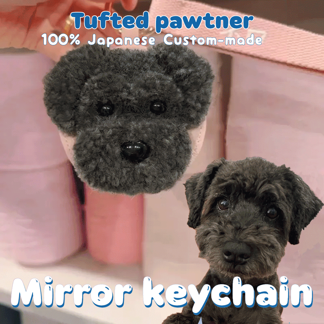 Custom-Made Tufted pawtner Mirror Keychain