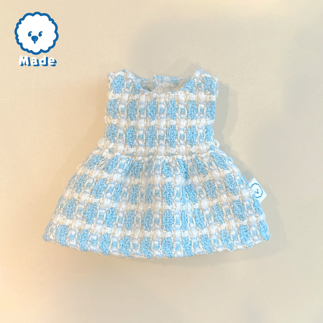 【青山コンバン】オリジナルブルーツイードワンピース ぬいぐるみさん用
