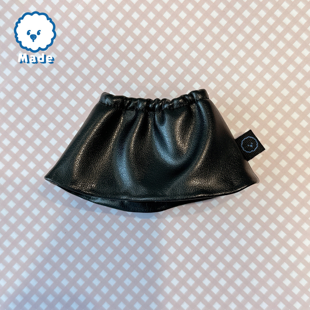 【青山コンバン】ブラックレザー風スカート ぬいぐるみさん用